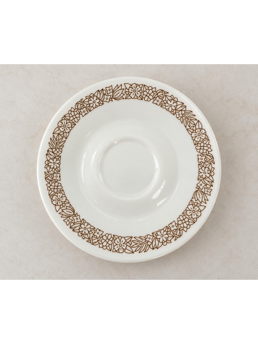 Vintage Corelle Woodland Brown Saucer 6.25” Corning USA Floral 1970s 1980s
